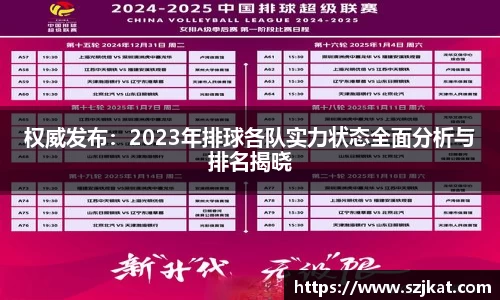 权威发布：2023年排球各队实力状态全面分析与排名揭晓