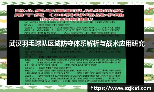 武汉羽毛球队区域防守体系解析与战术应用研究